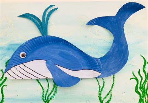 blue whale paper plate craft fun kids crafts