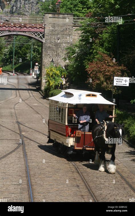 victorian horse drawn tram   owned  sheffield corporation tramways  crich
