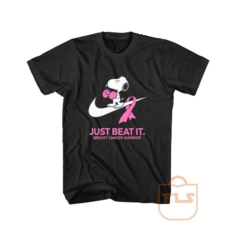 Just Beat It Breast Cancer Warrior Snoopy T Shirt Ferolos