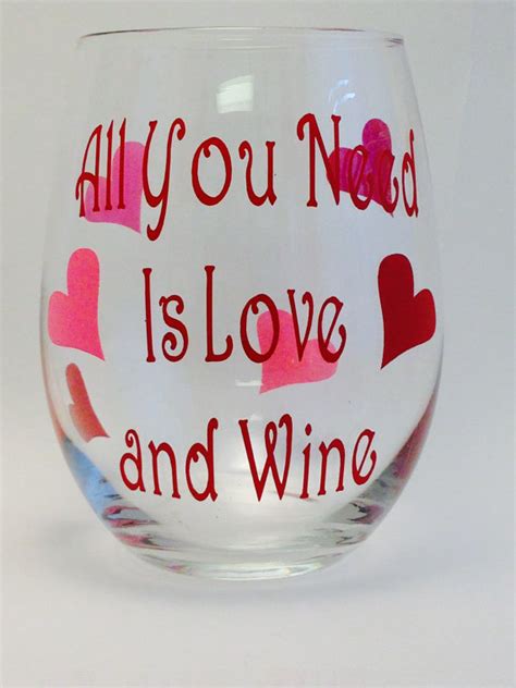 Anniversary Love You Wine Glasses Etched Stemless Wine Glasses Stemless