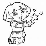 Dora Coloring Pages Stars Printable Happy Princess Explorer Colouring Drawing Getdrawings Popular Template Playing Coloringhome sketch template