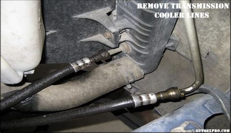 remove transmission cooler lines  radiator dodge