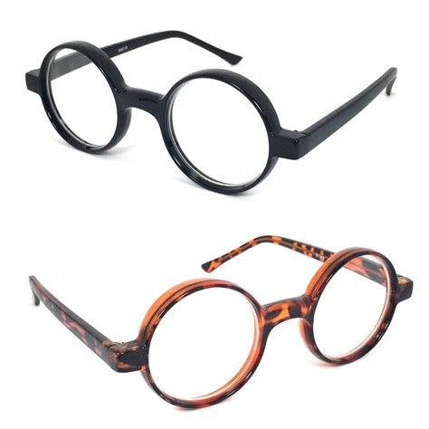 thickly rimmed round oval reading glasses readers black or tortoise 9