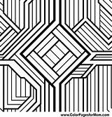 Optical Coloring Illusion Pages Printable Geometric sketch template