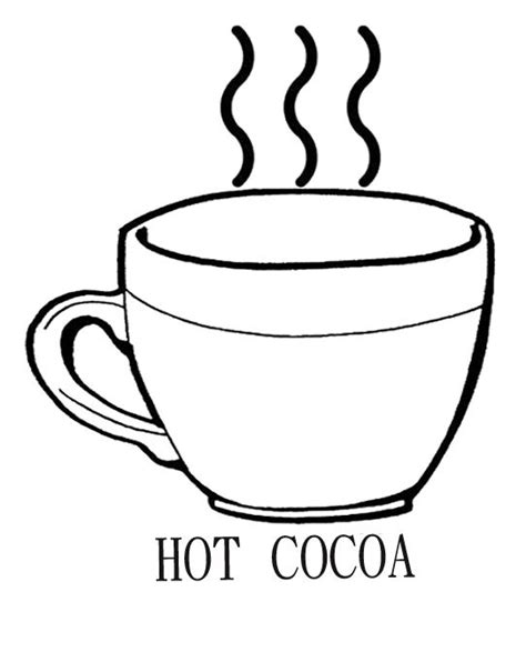 drinking hot chocolate cocoa coloring page kids coloring pages