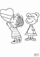 Valentine Peanuts Snoopy Lucy Biglietto sketch template