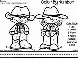 Number Color Rodeo Western Kindergarten Numbers Preschool Farm Identification Animals Coloring Pages Kids Worksheets Theme Texas Activities Wild West Crafts sketch template
