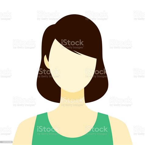 female avatar icon stock illustration download image now brown hair