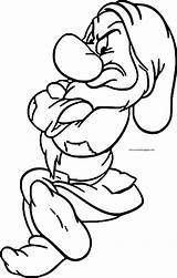 Grumpy Dopey Colouring sketch template