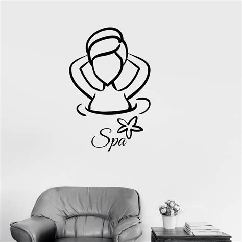 vinyl decal relax spa massage therapy woman beauty salon wall stickers