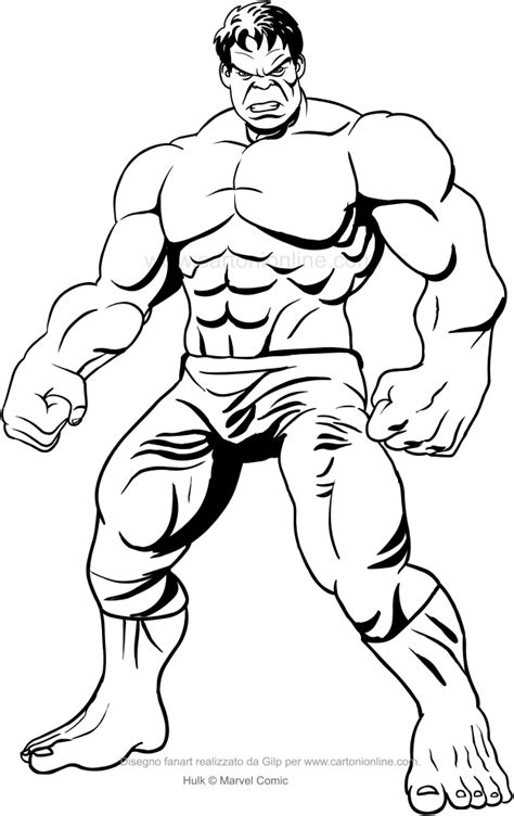 hulk front view coloring page