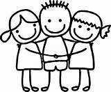 Coloring Pages Kids Friendship Friends sketch template