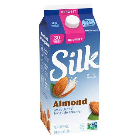 silk unsweetened almond milk  gallon shop milk