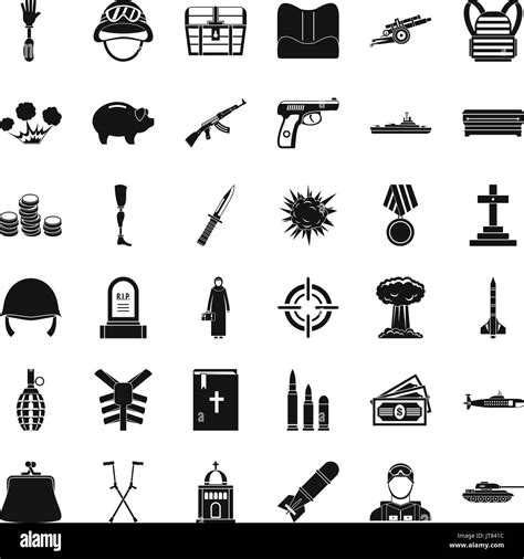 war crime icons set simple style stock vector image art alamy