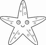 Starfish Star Line Outline Fish Clip Coloring Clipart Sea Drawing Pages Template Cute Sweetclipart Animal Printable Cliparts Ocean Kids Creatures sketch template