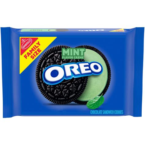 oreo mint flavored creme chocolate sandwich cookies family size  oz buy   united