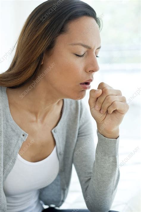 Young Woman Coughing Stock Image F013 5678 Science Photo Library