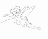 Tinkerbell Coloring Pages Flying Air sketch template
