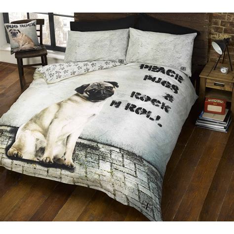 pug design duvet cover sets  single  double kids adult bedding bedroom ebay