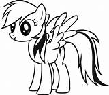 Rainbow Dash Coloring Pages Printable Little Pony Clipart sketch template