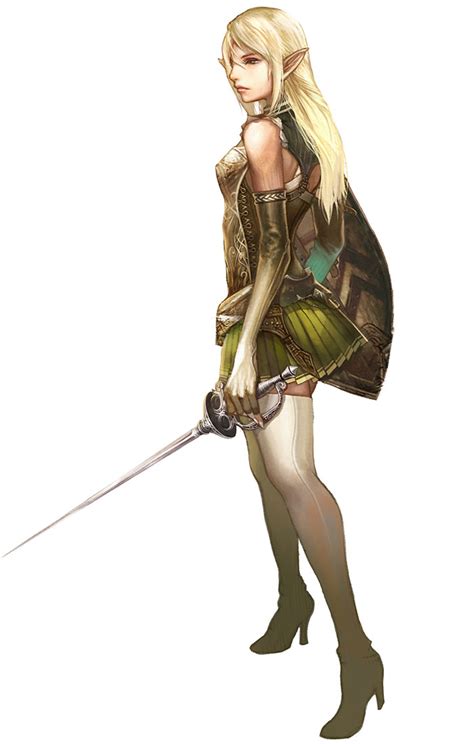 Elf Female And Sword Shield Art Lineage Ii Art Gallery