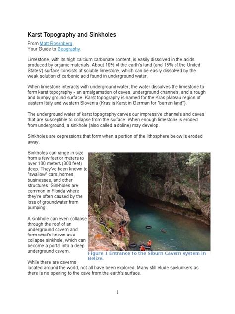 karst topography  sinkholes  sinkhole cave