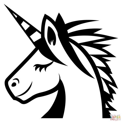 unicorn emoji coloring page  printable coloring pages