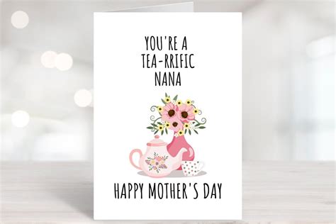printable mothers day card  nana nana gift diy happy etsy