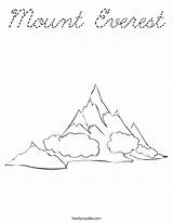 Coloring Everest Mount Cursive Built California Usa sketch template