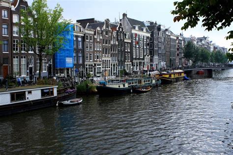 amsterdam river scene  netherlands editorial stock image image  city bike