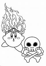 Kirby Fire Coloring Pages Death sketch template