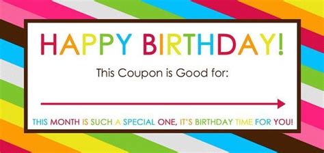 printable birthday coupons coupon template birthday card