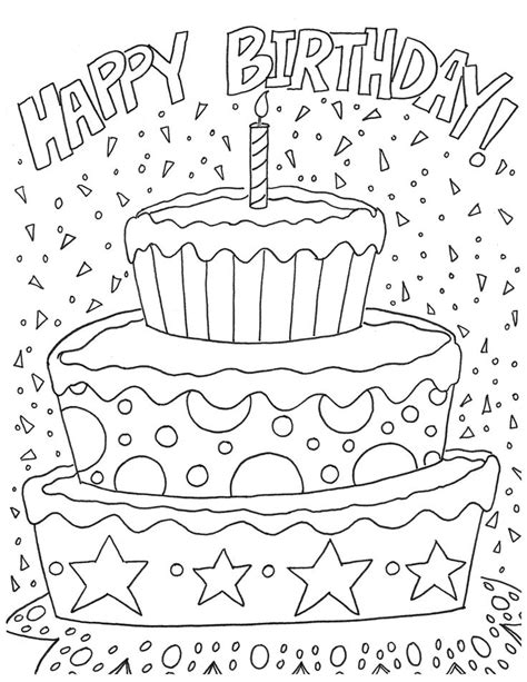printable coloring pages coloring birthday cards happy birthday