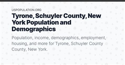 Tyrone Schuyler County New York Population Income Demographics