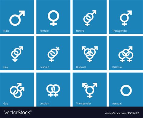 Sexual Orientation Icons On Blue Background Vector Image
