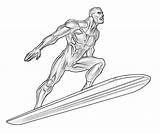 Surfer Silver Coloring Pages Character Superheroes Drawings Drawing sketch template