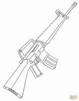 Rifle M16 sketch template