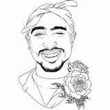 Tupac 2pac Xcolorings Lineart Sketch Gangsta Rapper sketch template