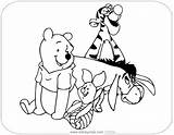 Pooh Coloring Friends Pages Winnie Tigger Disneyclips Piglet Eeyore sketch template