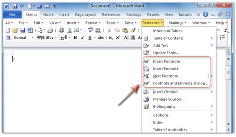 footnote  microsoft office