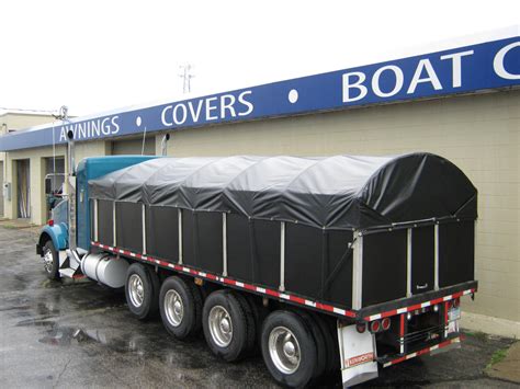 trailer tarps covers  semi trucks muskegon awning