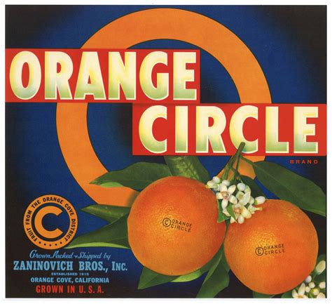 orange circle brand vintage orange crate label thelabelman