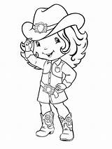 Cowgirl Coloring Pages Printable Strawberry Shortcake Color Girl Dinokids sketch template