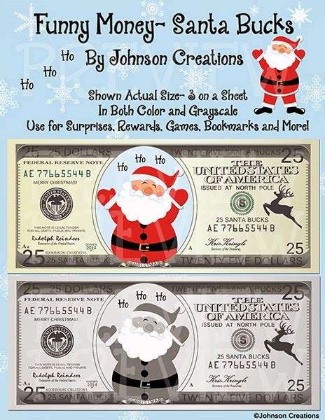printable santa dollars printable templates