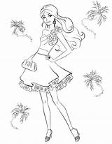 Barbie Coloring Princess Pages Kids Young sketch template