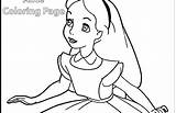 Alice Wonderland Coloring Pages Trippy Getcolorings Disney sketch template