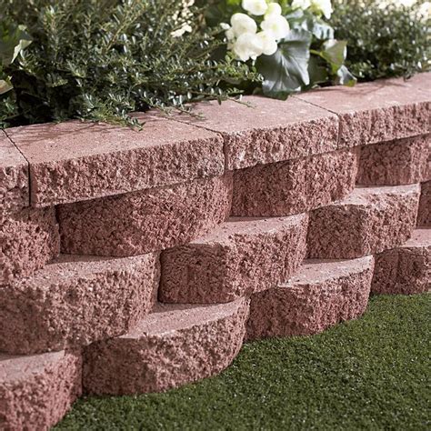 shop red basic retaining wall block common      actual