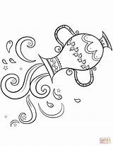 Coloring Aquarius Pages Zodiac Sign Drawing Printable sketch template