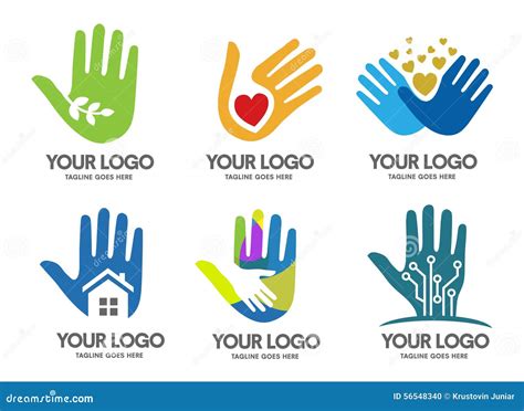 hands logo stock vector illustration  energy love