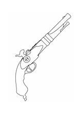 Coloring Pistol Guns Pages Vintage Drawing sketch template